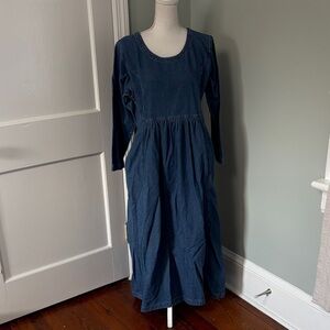 SOLD Vintage Sun Belt Denim Long Sleeve Denim Dress 1990s Academia Large